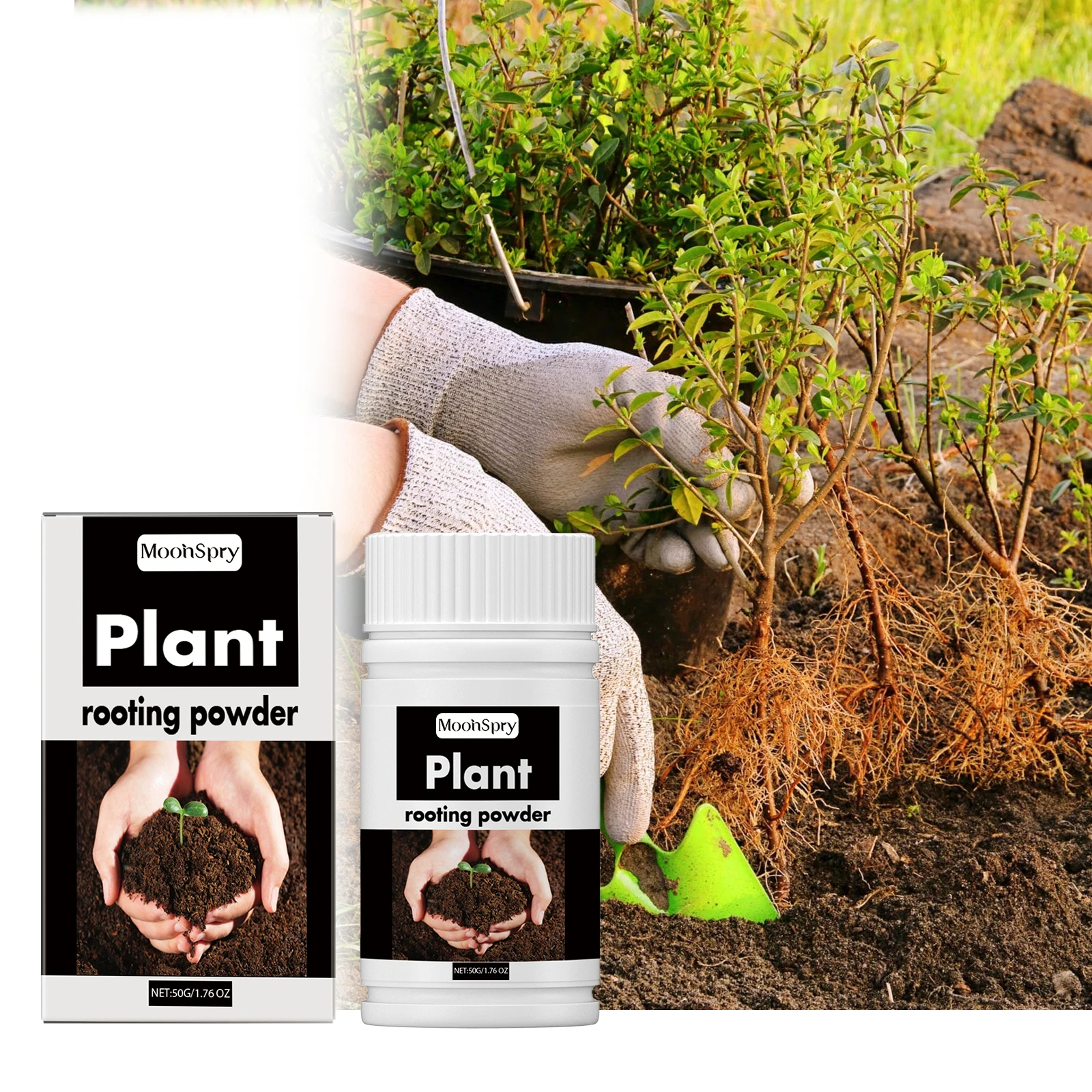 Polvo para Enraizar Plantas - Para Esquejes, Trasplantes, Todas las Árboles y Árboles Frutales, Nutriente en Polvo de Acción Rápida para el Crecimiento de Raíces