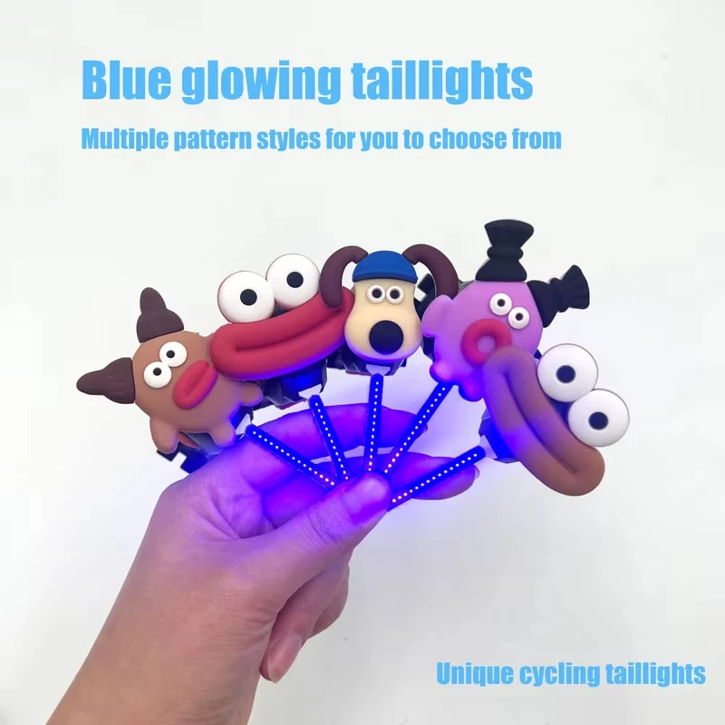 Bike Rear Light Photon Drop Warning Lamp Cute Cartoon Night Waterproof Rechargeable LED Bicycle Taillight MTB Road Bike Cycling