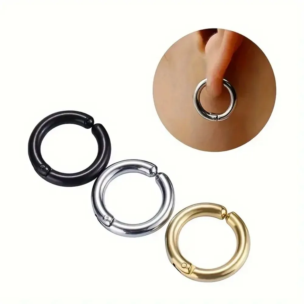 

1 Pair of Trendy Stainless Steel Round Ear Clips Sleek Simple Durable Mens Ear Accessories for Everyday Wear Hypoallergenic Y2K