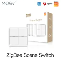 MOES ZigBee Wireless 12 Scene Switch Tuya Smart 4 Gang Push Button Controller Remote Control switch For Automation Scenarios