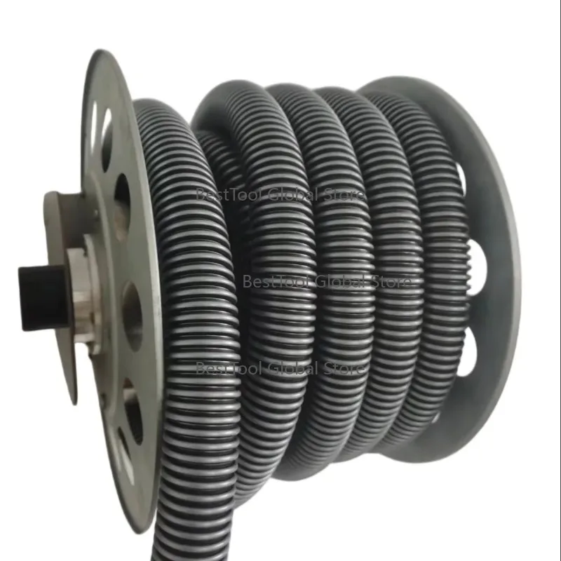 

Vac-uum Hose Reel With 30ft Exte-nsion Retra-ctable Hose, 1-1/4'' Wall Mount Vac-uum Replaceable Hose Sui-table