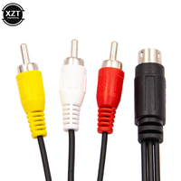 3RCA 1.8m 9 Pin Audio Video AV Cable for Sega Genesis 2 3 Game A/V Connection Adapter Cord Wire For SEGA Genesis II/III Game