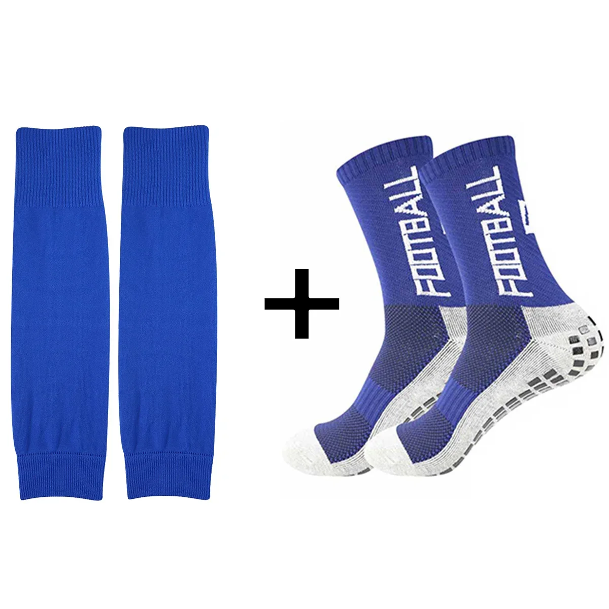 مجموعة تدريب كرة القدم المضادة للانزلاق مكونة من قطعتين مع جوارب متعددة الألوان وواقي للساق، لاصق غير قابل للانزلاق