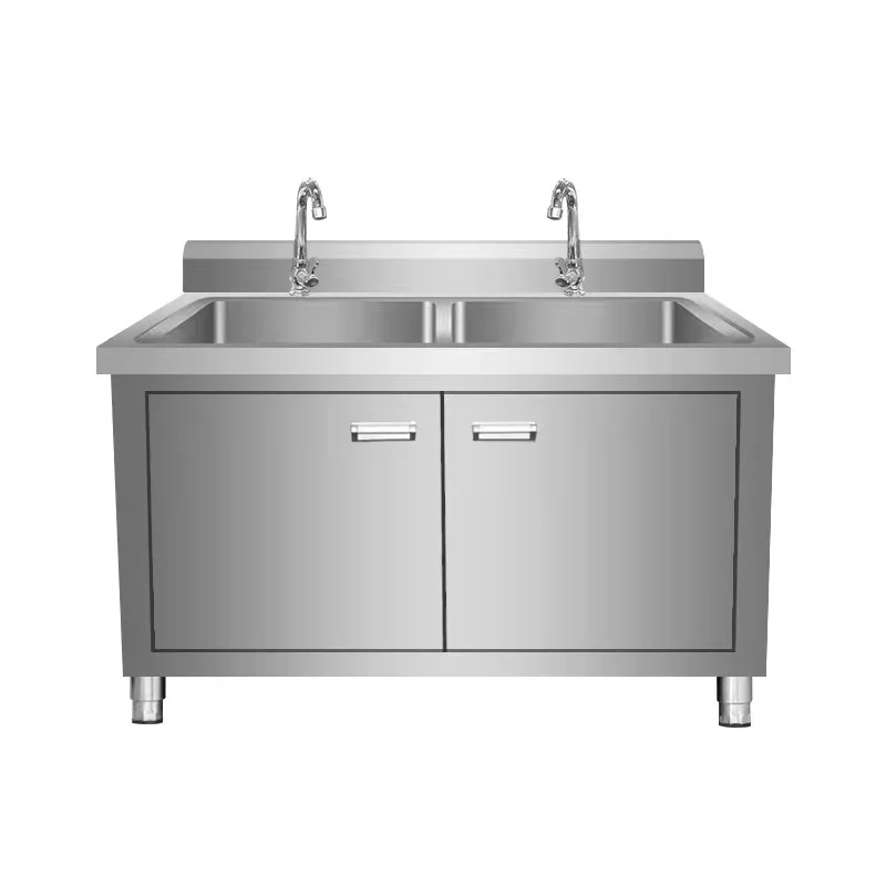 kitchen sink cabinet floor-to-ceiling integrated vegetable basin dishwasher cabinet with console sink commercial