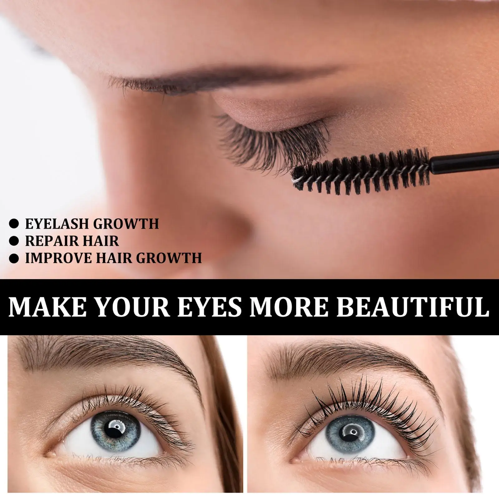 Eyelash Growth Serum สูตรสมุนไพร Eyelash Enhancer Lashes Treatment Curling Lifting Eyelashes Eyebrow Noutrient Eyelash แต่งหน้า