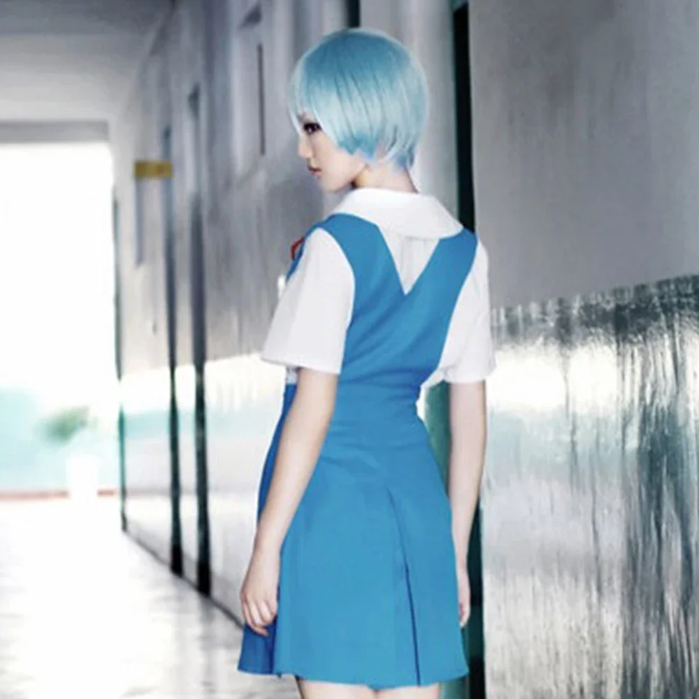 2pcs/Set Lady Halloween Cosplay Asuka Langley Soryu Tokyo Ayanami Rei Halloween Cosplay Costume School Uniform