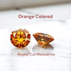 Moissanite oranje gekleurde ronde geslepen VVS1 geslaagd met diamant geteste edelsteen losse stenen sieraden maken groothandel met GRA