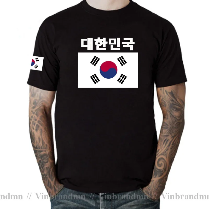 Republic of Korea South Tshirt Korean Flag Design Man KOR Fashion Jerseys T-shirt Nation Team T shirt 100% Cotton Tops Fans Tees