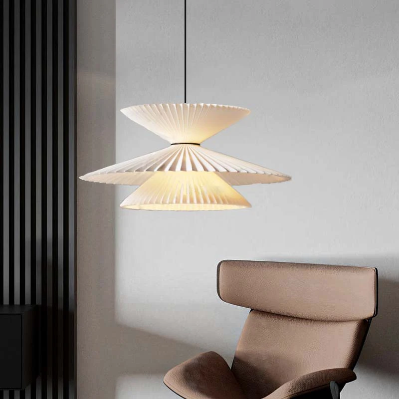 

Japanese Pleated Fabric Pendant Lights for Bedroom Living Room Dining Room Restaurant Hotel Wedding Hanging Chandelier Lamp