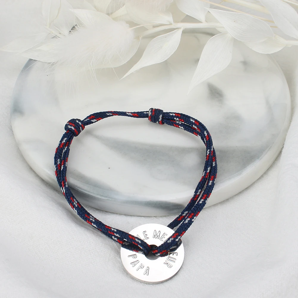 1pc braccialetto per la festa del papà per uomo catena intrecciata a mano braccialetto semplice regalo per papà festival indossare design durevole braccialetto maschile a mano