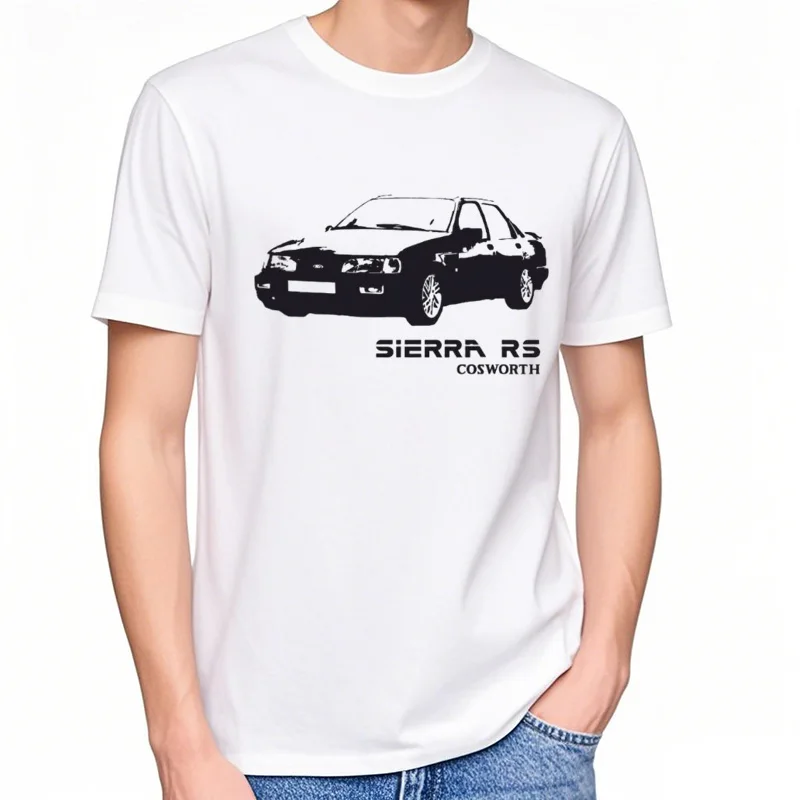 Sierra Cosworth – t-shirt manches courtes imprimé Fitness, Slim, 2019 coton, nouvelle mode, été, 100%