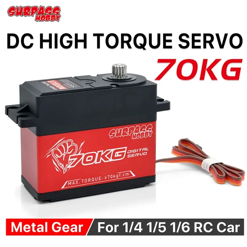 

Surpass Hobby S7000M 15T 70KG 1/5 RC Servo Motors High Torque Servo Digital DC Metal Gear for 1/6 1/4 RC Car Buggy Boat Robot
