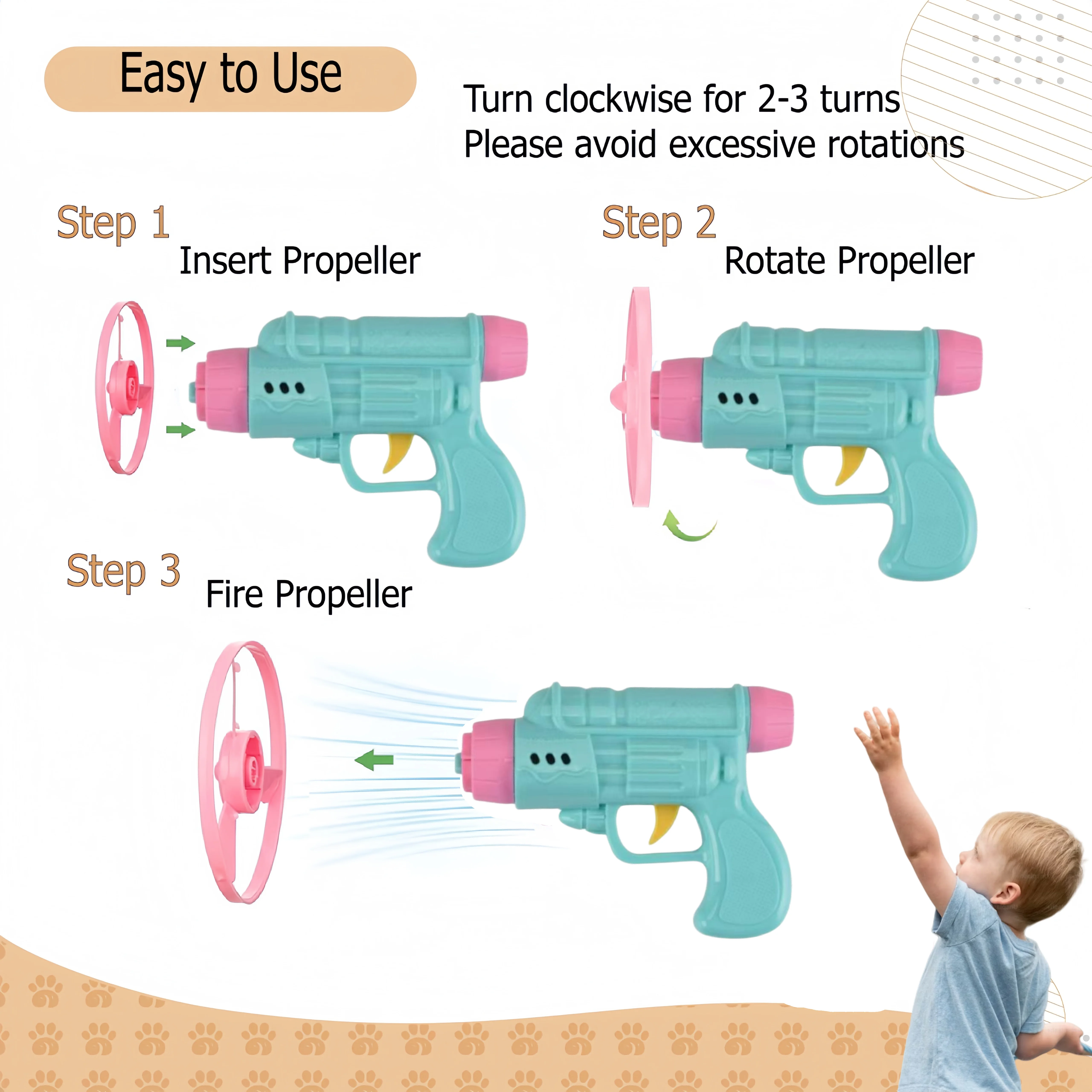 飛ぶ竹とんぼディスク銃、カラフルな空飛ぶプロペラおもちゃ、子供＆猫用屋外おもちゃ、ギフトに最適