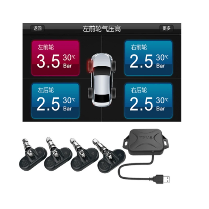 

Система контроля давления в шинах HD Android TPMS для автомобильного Радио DVD-плеера USB TMPS, система мониторинга давления в шинах, запасной внутренний и внешний датчик