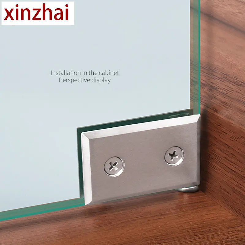 Cabinet Glass Hinge Zinc Alloy Thickened Glass Door Up And Down Shaft Hole Hinge Glass Clip Furniture Glass Door Hinge