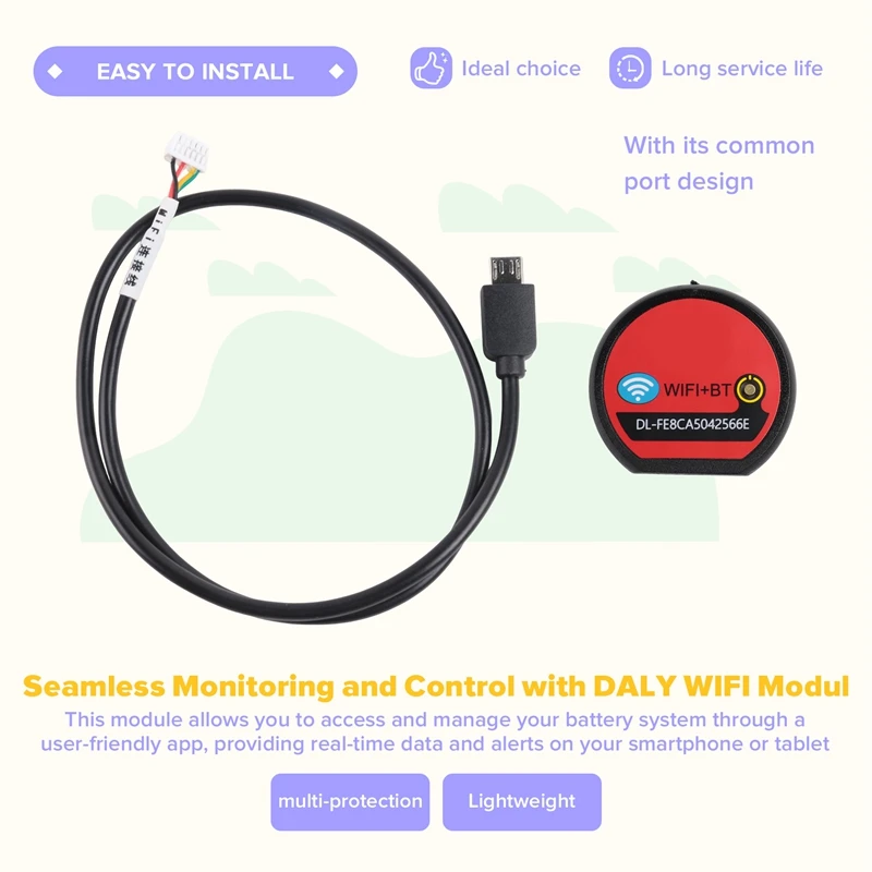 WIFI-Modul für 4S BMS WIFI-Modul für 8S 16S 24S 40A 100A 150A 200A Lifepo4 Li-LTO APP Remote Monitor-Y47A – Detail 5
