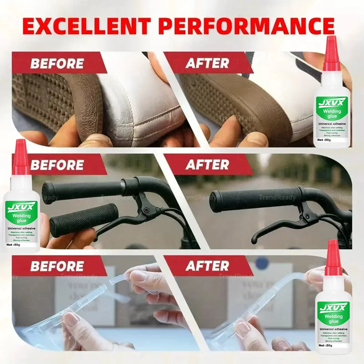 JXVX 50g لاصق زيتي فائق القوة لللحام متعدد الأغراض لاصق سائل قوي للغاية أداة لاصقة 20 جرام - لاصق CA شفاف سريع الجفاف للمعادن والبلاستيك والخشب والسيراميك والزجاج. #6