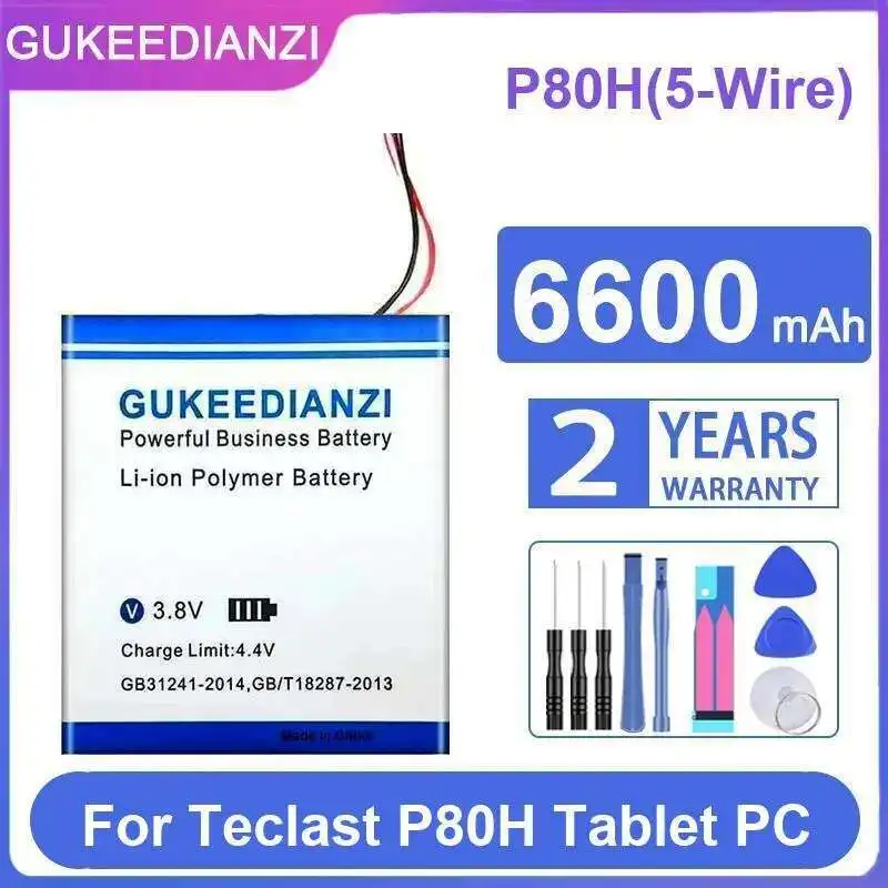

Fast Charging P80H 5-Wire Long-Lasting For Teclast Tablet PC Laptop Battery 6600Mah