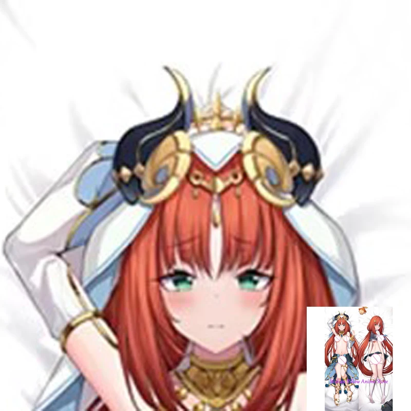 

Dakimakura Anime Pillow Cover Nilou Double Sided Print Life-size Halloween Christmas Decoration