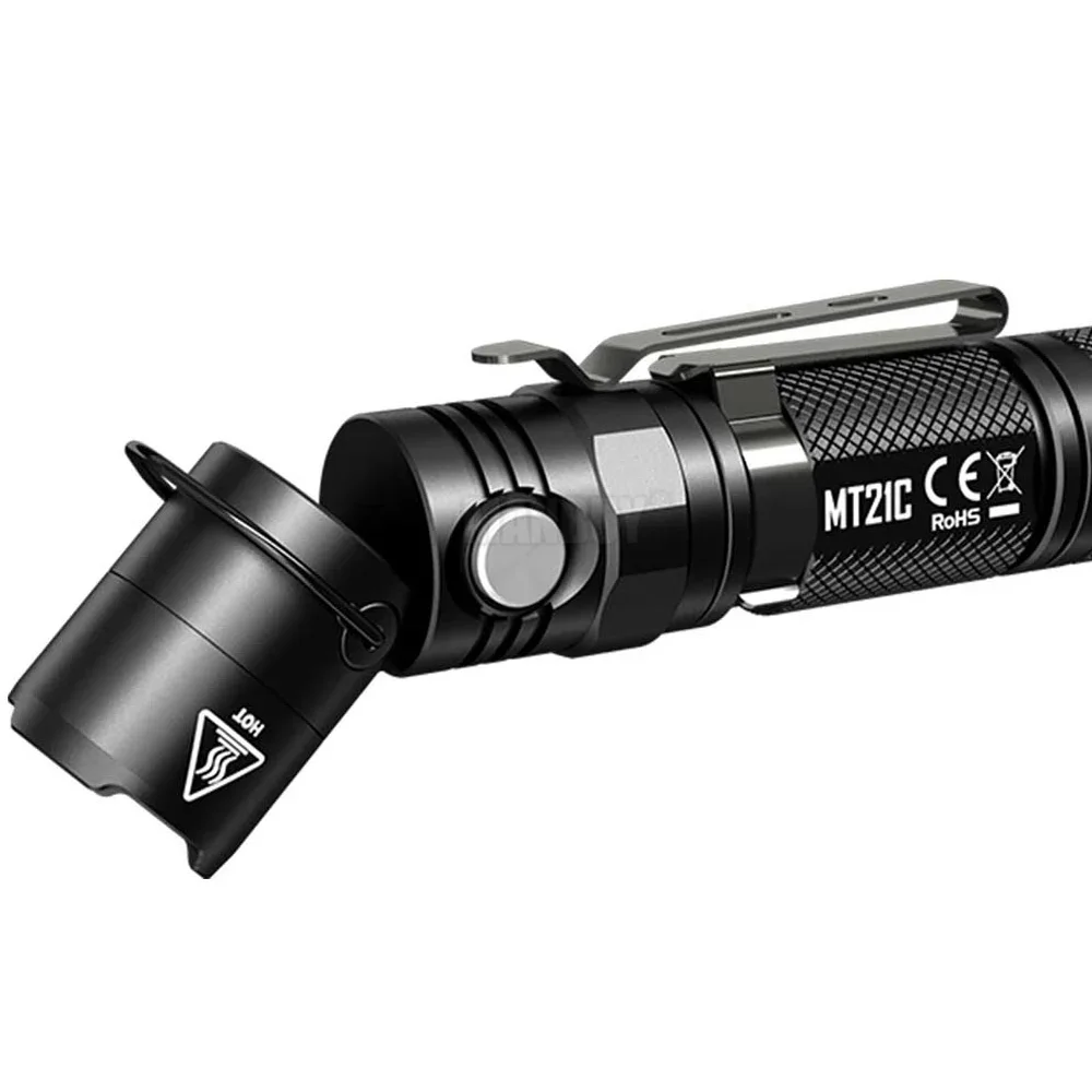 Top Sales NITECORE MT21C + 18650 Battery Multi-functional 90 Degree Adjustable LED Flashlight Outdoor Portable Diecast EDC Torch