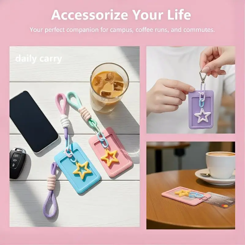 Kpop Photocard Holder Slide Bag Portable Keychain 54 Card Capacity Anti-Lost Protective Case for Fans