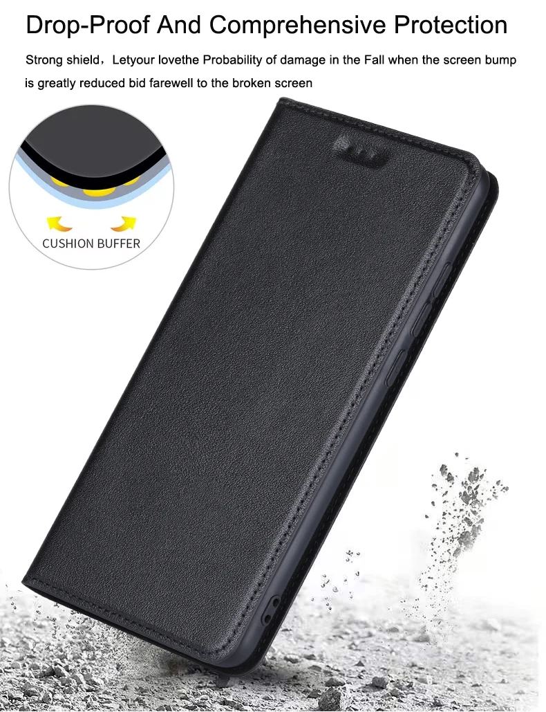 Genuine Leather Flip Case for Xiaomi Redmi Note 5 6 7 8 8a 8T 9 9a 9c 9t 9s 10 10s 10t 11 K20 Pro Poco X3 NFC F1 Cover Case image 6