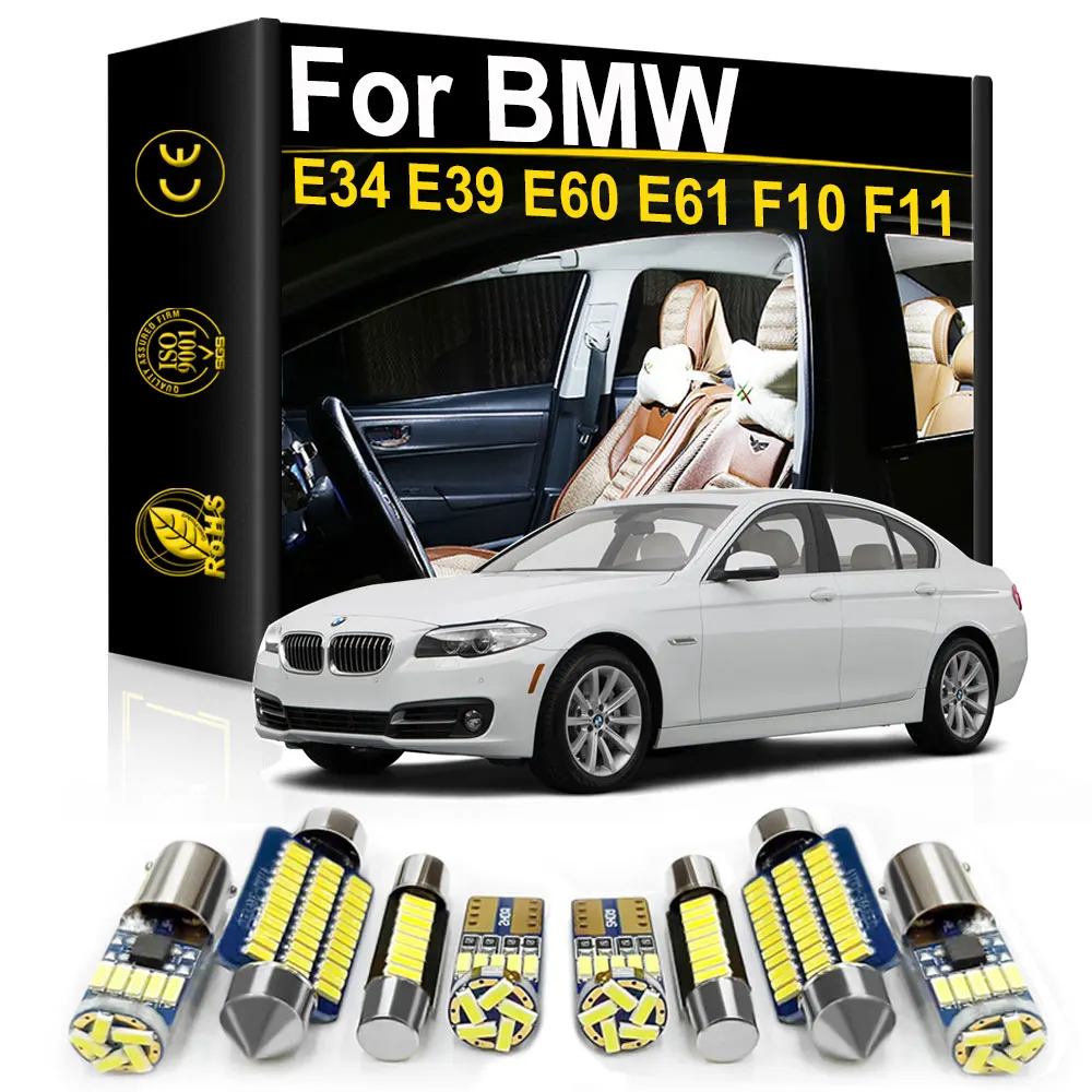 For BMW E34 E39 E60 E61 F10 F11 5 Series 530d 540i 2001 2003 2005 2007 2010 2011 2014 2016 Car Interior LED Light Canbus Bulbs