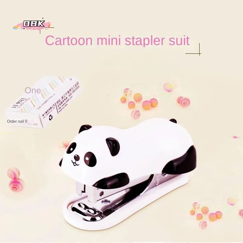 Stationery Cartoon Stapler Set Panda Shaped Mini Paper Binding Little Animals Portable Book Binder Students