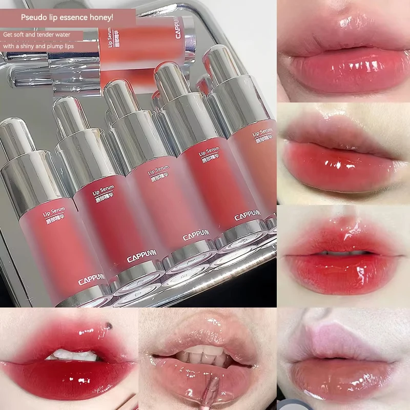 Cappuvini bouteille brillant à lèvres miroir hydratant finition Non collante effet verre brillant à lèvres pour les lèvres semblables à la gelée lumière longue durée