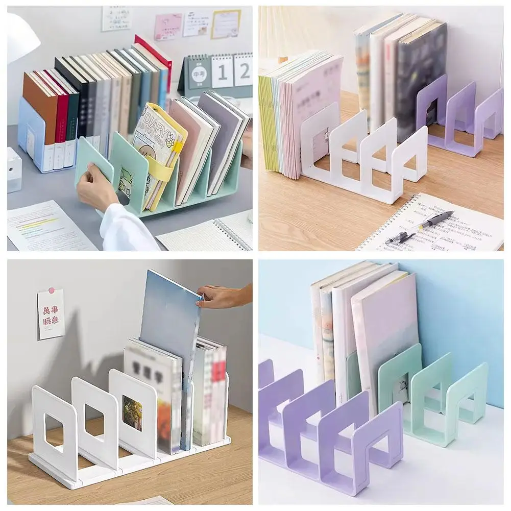 Portable Bookstand Bookshelf Desktop Decor Storage Rack Bookend Book Holder School Stationery Office Desktop File Organizer New