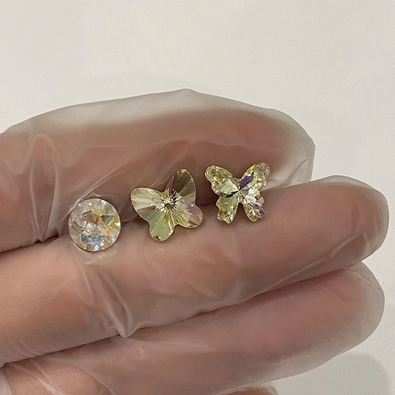 Fashion Sweet Cool Shiny Tiny Butterfly Stud Earrings For Women Girls Transparent Mini Ear Bone Nail Daily Accessories Gifts image 6