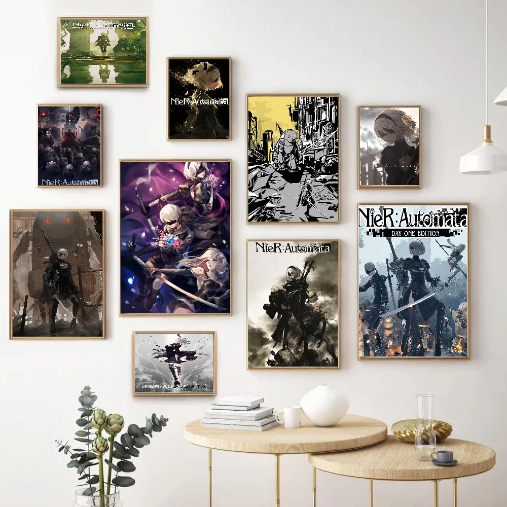 NieR Automata Vintage Posters Sticky Whitepaper Prints Posters Artwork Posters Wall Stickers