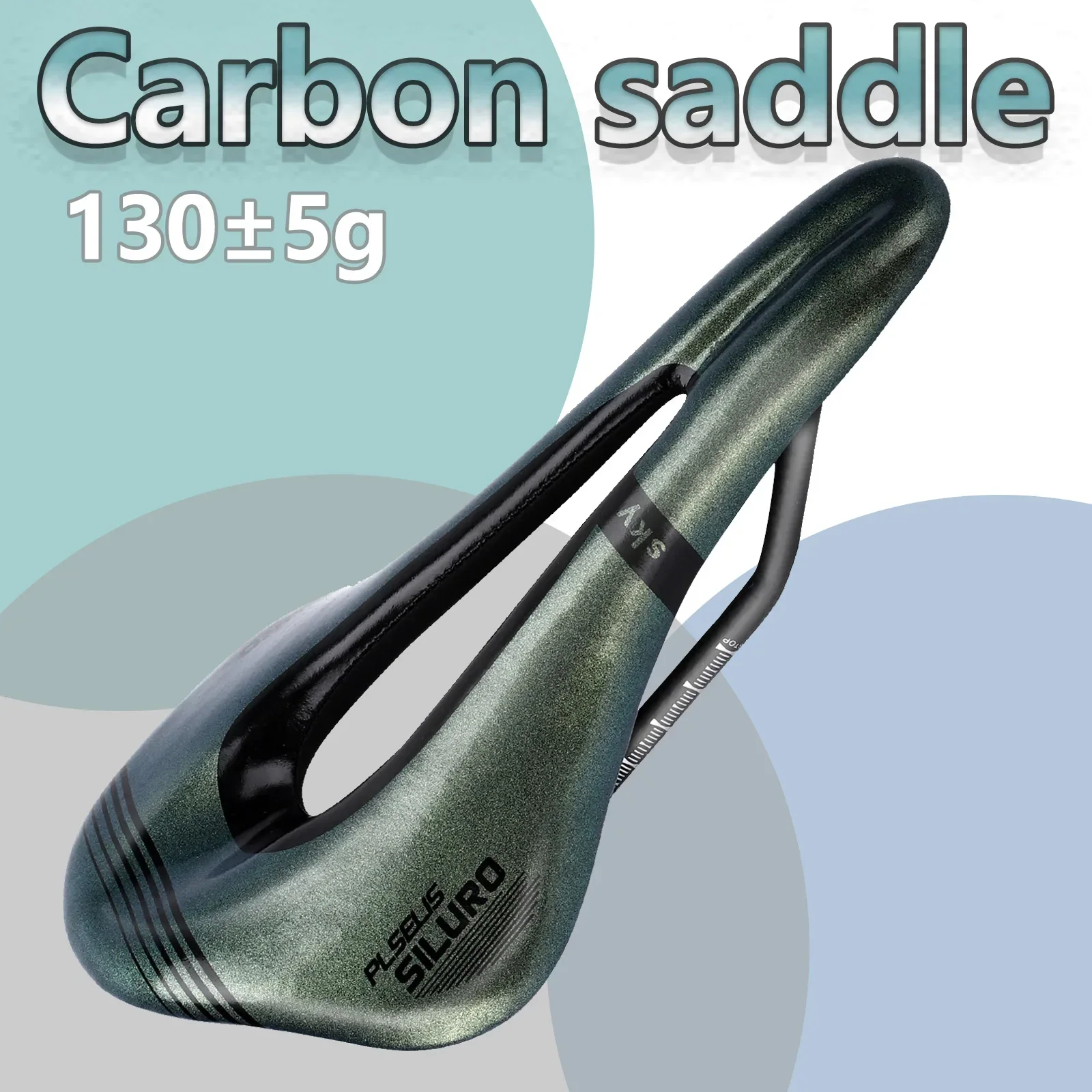 Carbon Bike Saddle Hollow Breathable Bicycle Saddle MTB 130g Ultralight 255x145mm EVA Carbon Fiber Base