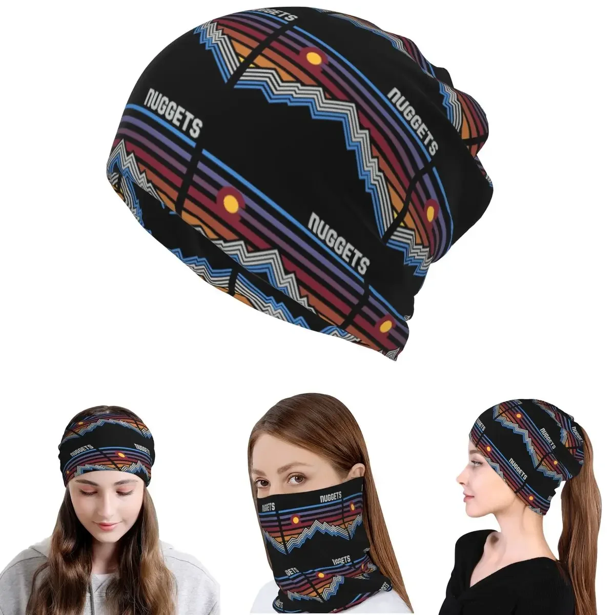 Denver Nuggets Bandana Neck Gaiter Wrap Mask Scarf Warm Face Mask Beanies Hat Unisex Adulto Todas las estaciones