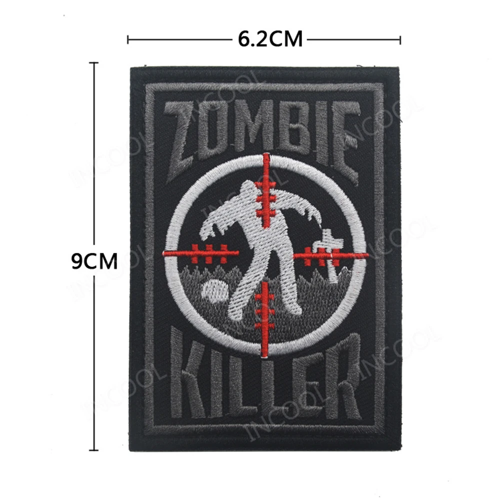Haftowane naszywki Sniper Zombie Hunter Strip Appliqued PVC Rubber Decorative Chevron Skull Attach For Clothing Cap