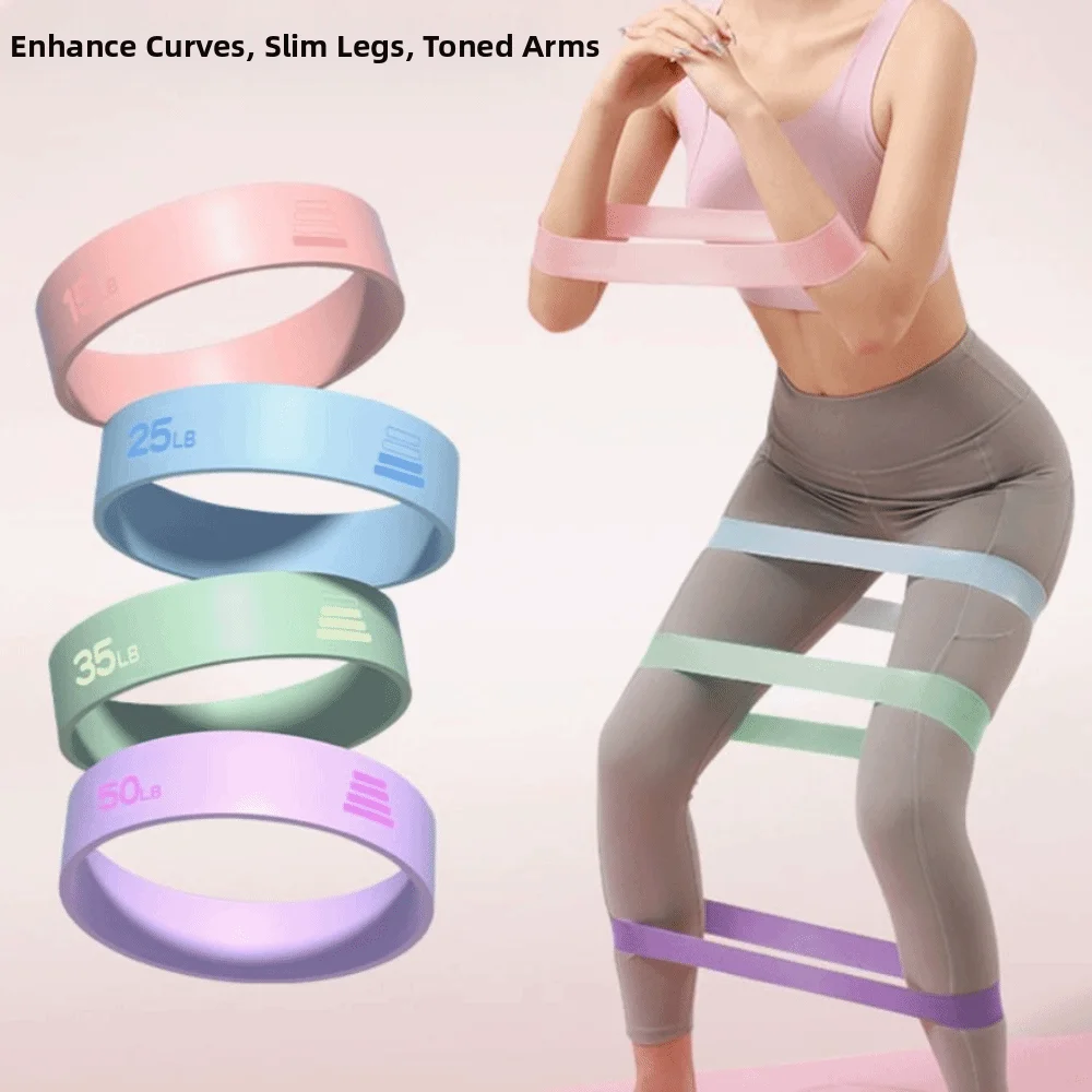 

5 Weight Levels Elastic Exercise Loop Bands Thickened TPE Pilates Flexbands Fast Hip Lift Yoga Resistance Bands