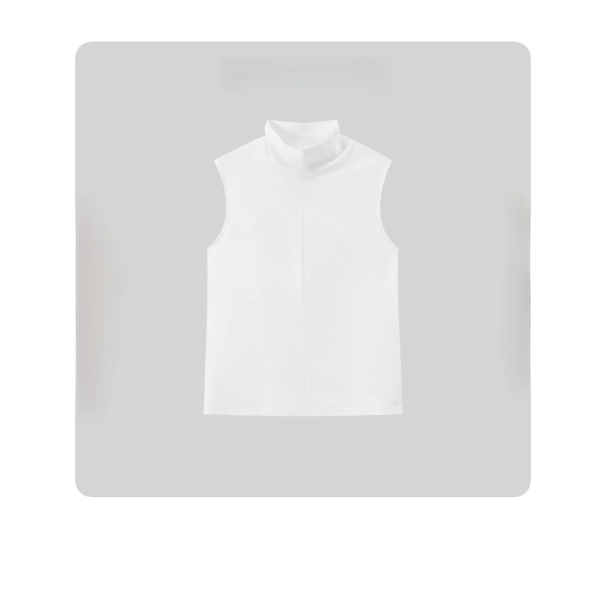 

Hua Ji Yan Net White Han Han Mixed Fibre Stand Collar Svel Top Women's Slim Fit T-irt Cotton Linen Polyester Summer