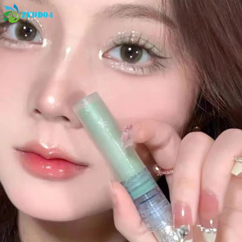 ● كابوفيني 2 في 1 ظلال عيون سائلة زرقاء وخضراء غير لامعة ترتر بيرليسسينت مكياج عيون أداة تفتيح دودة القز الكذب