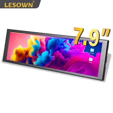 LESOWN 7.9inch Stretched Strip Bar Portable mini Monitor Touch Screen 400x1280 IPS LCD Sub Monitor for PC Data Statistics Aida64