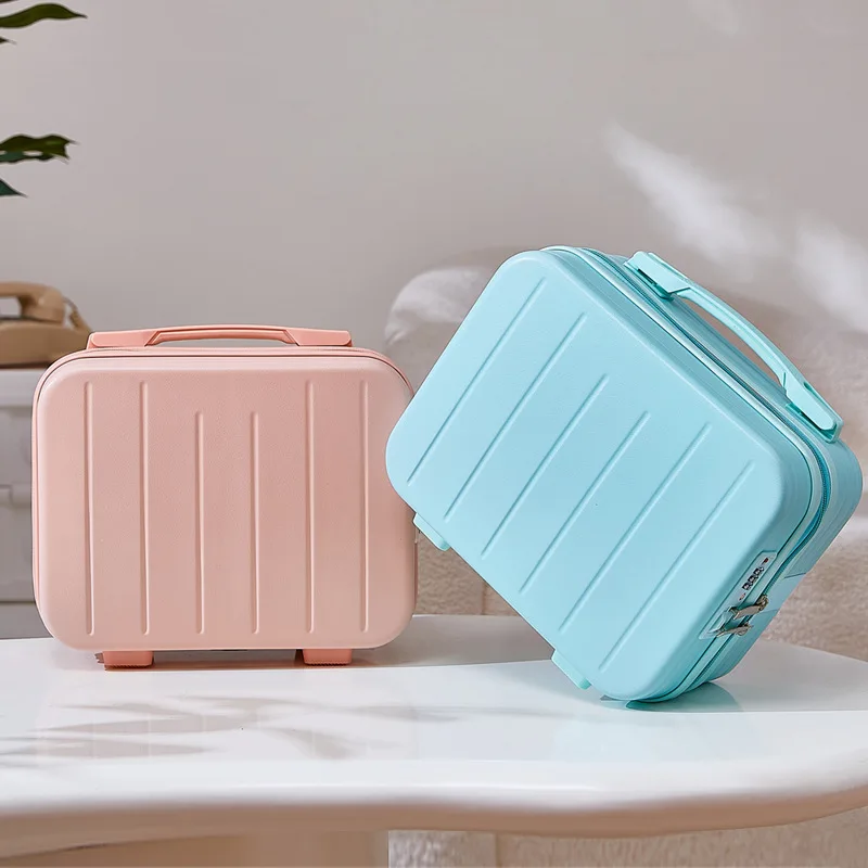 14 inch Lightweight Mini Travel Suitcase Cosmetic Box Waterproof Hand Luggage Organizer Makeup Case Portable Small Boarding Case