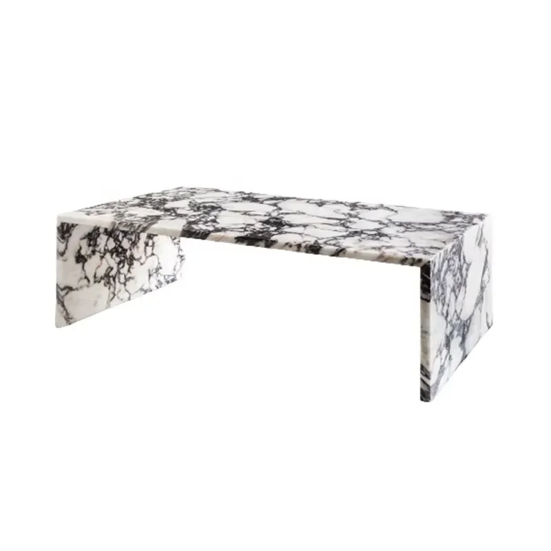 Modern Rectangular Coffee Table Italian Caracatta Viola Marble Design Simple Style High Quality Interior Home Decoration