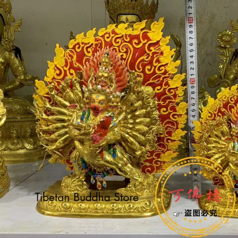 30cm Yamantaka Pure Copper Seiko Tibetan Gilding 10-Inch Custom Home Ornaments Buddhist Hall Living Room