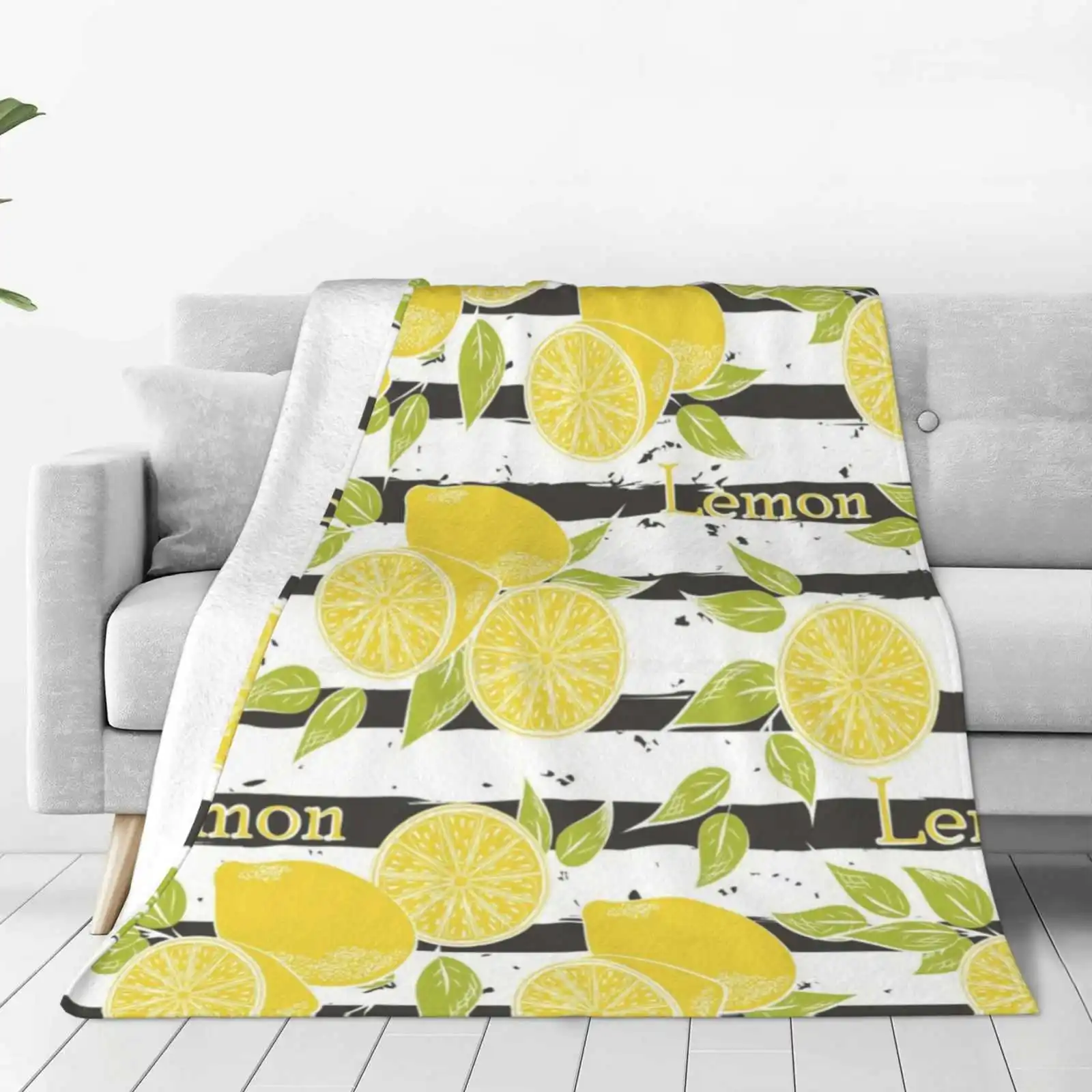 Lemons Latest Super Soft Warm Light Thin Blanket Food Fruit Healthy Seamless Pattern Background Kitchen Piece Plant Seed Snack