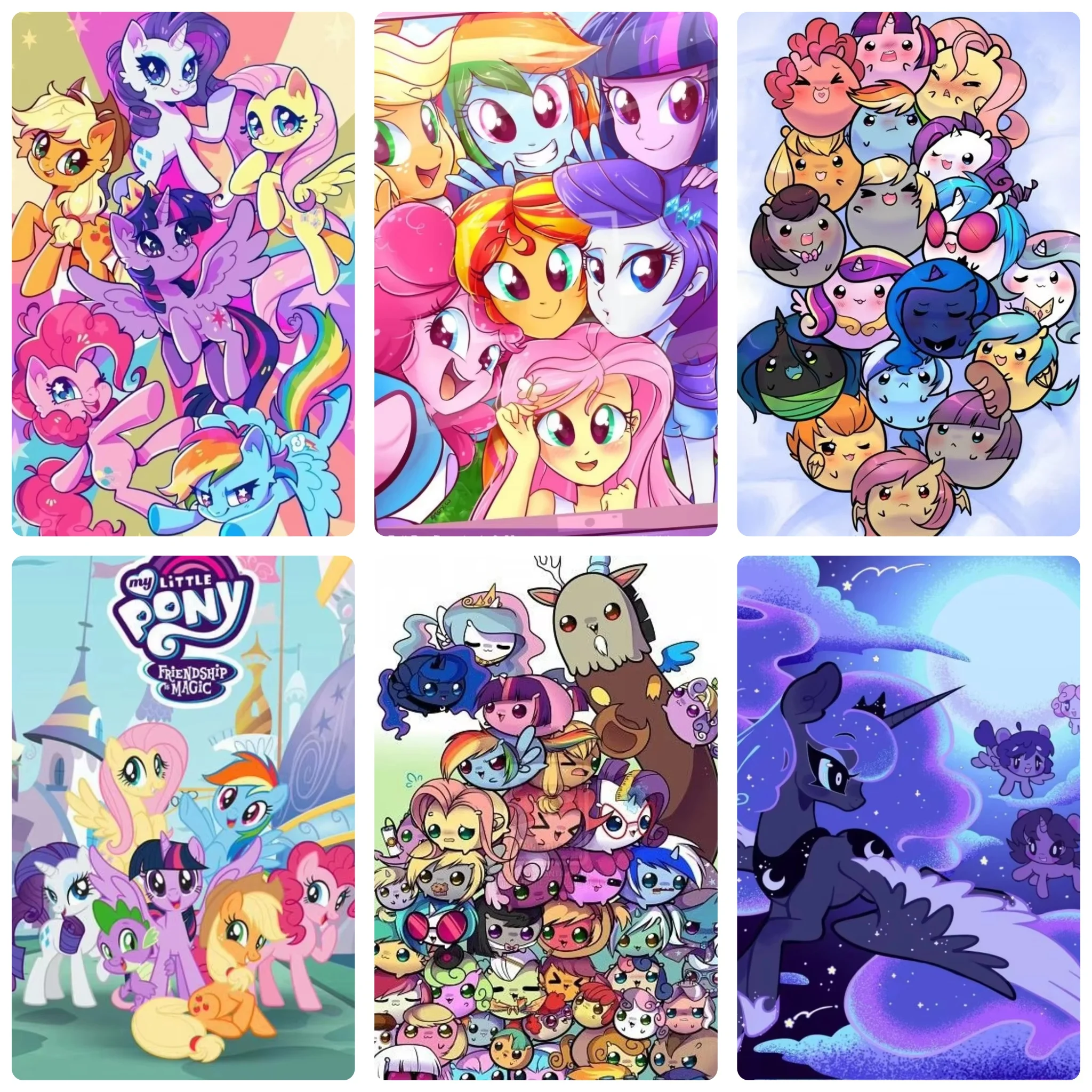 500/1000/1200/2000PCS Puzzle My Little Pony Magical Cartoon Jigsaw Modern Home Decor Family Interactive Gift Holiday Gifts