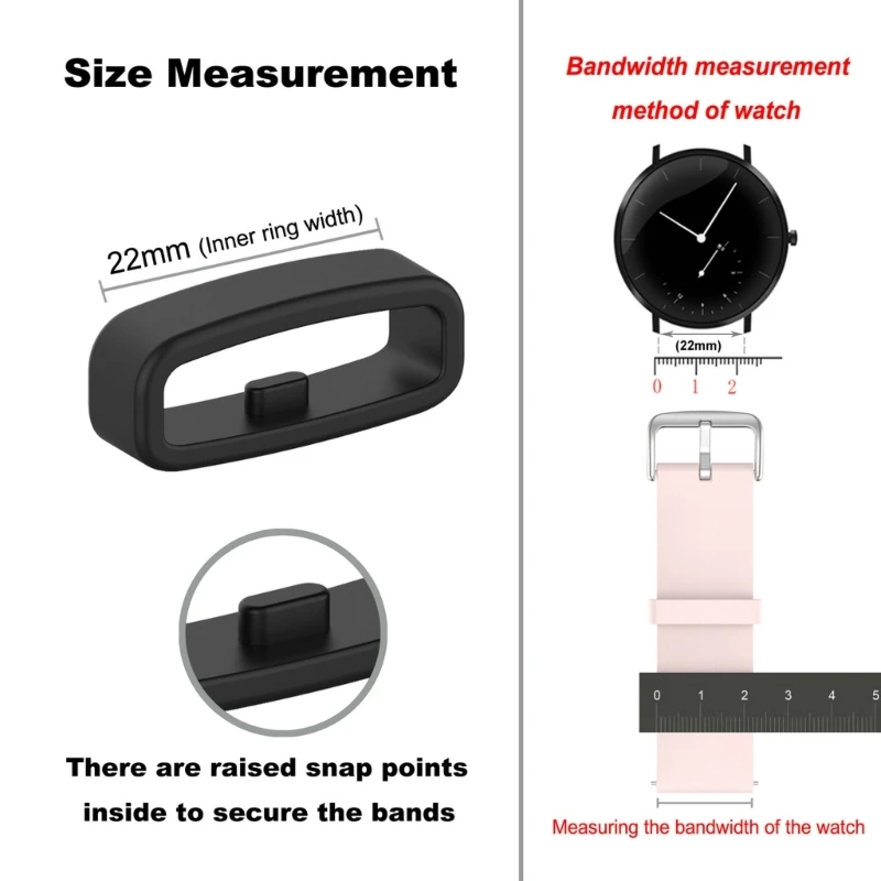 10pcs Watch Belt Fastener Ring 18mm / 20mm / 22mm Wristband Keeper Replacement Smartwatch Strap Retainer Holder