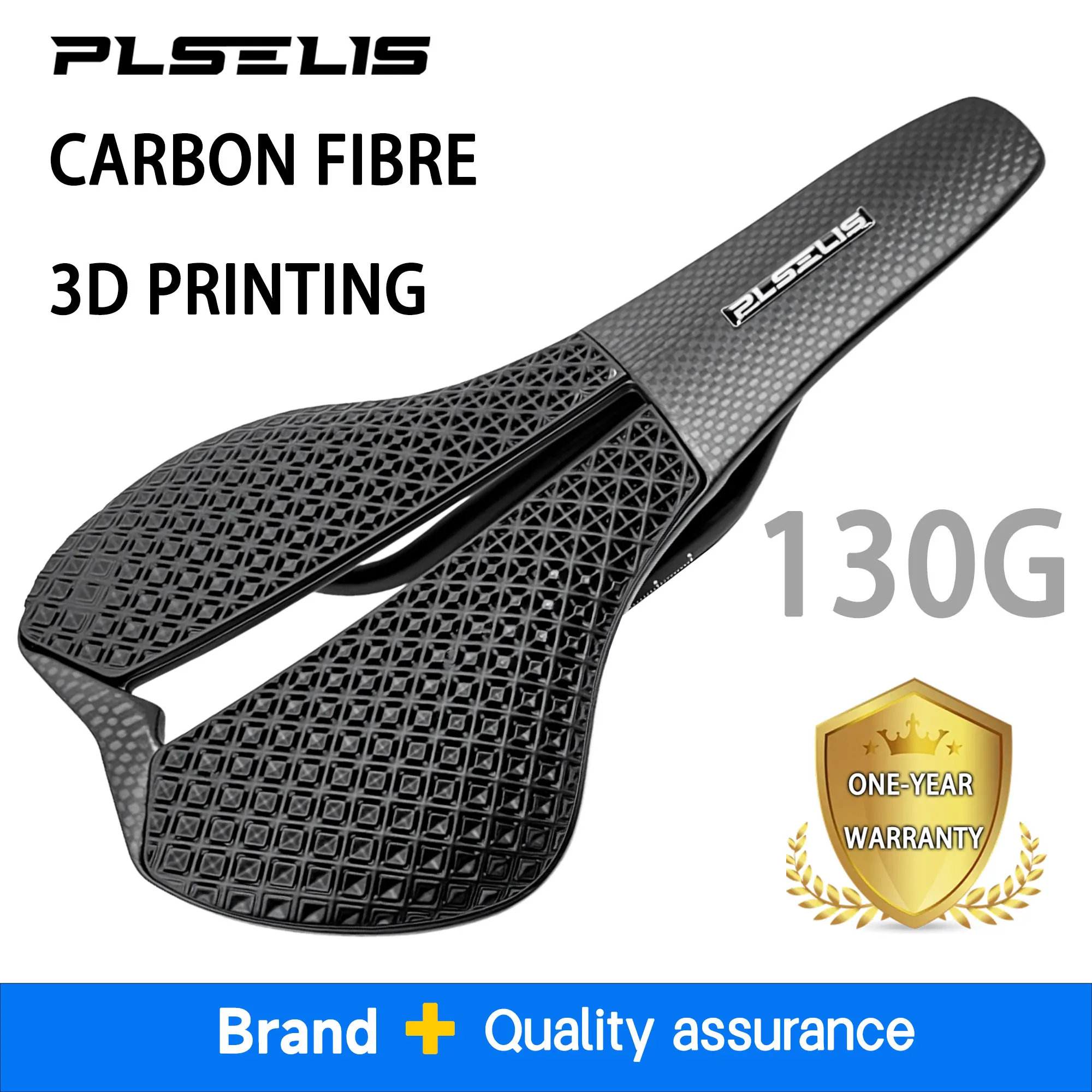 

Plselis Full Carbon Bicycle Saddle - 130g Lightweight Shock Absorption Ergonomic Bike Seat Cushion for Comfortable Riding