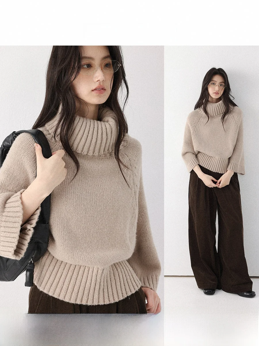 

CHACHA Winter Warm Loose Knitwear High Collar Slimming Lazy Sle Fce Polyester Casual Comfortable ort Coat for Women