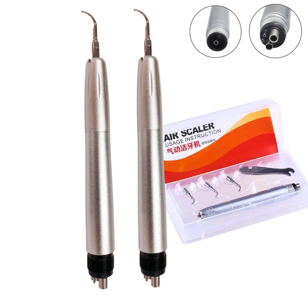 Dentistry Teeth Cleaning Ultrasonic Air Scaler 2/4 Holes Dental Scaler Handpiece With 3 Tips Dentist Lab Clinic Equipment Tools