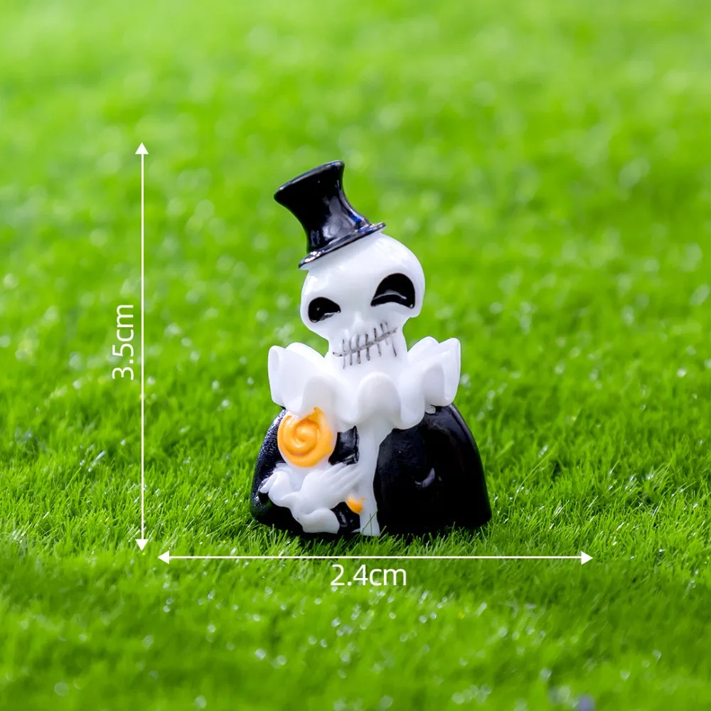 Ornaments Mini Pumpkin Resin Doll Model Resin Ghost Series Figurines Miniatures Cute Mini Resin Decoration Crafts