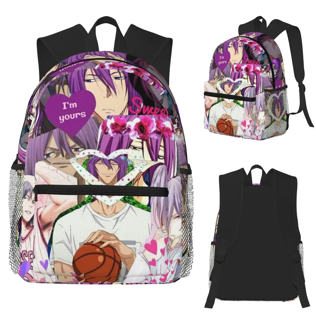 Anime Basketball Kuroko No Basket Murasakibara Atsushi Student Backpack School Bag Daypack for Men Women Bookbag Shoulder Bags